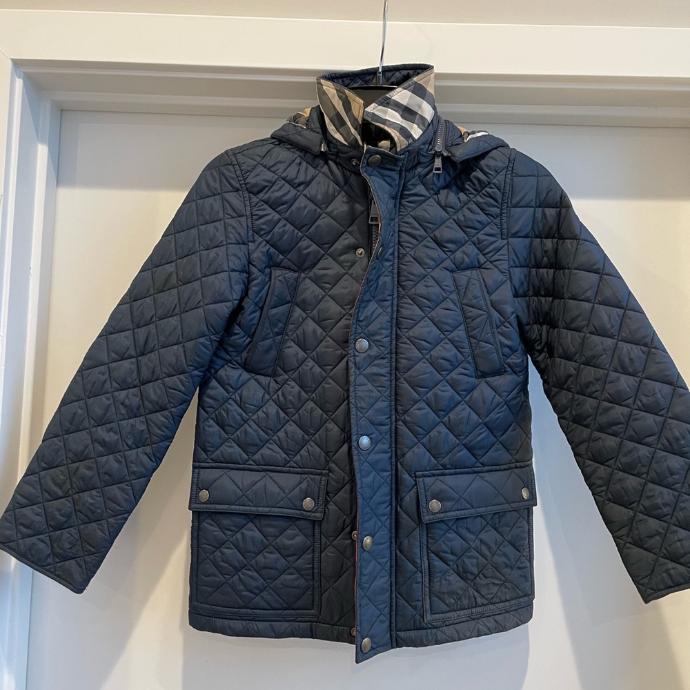 Kids size 10Y unisex Burberry jacket with hood